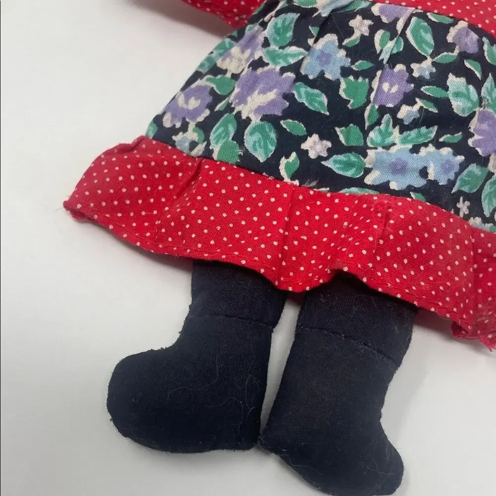 Vintage Handmade African American Cloth Topsy Turvy/Folk Art Doll